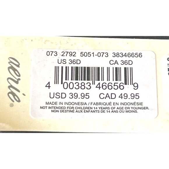 Smoothez Aerie Mesh Unlined Bra True Black Size 36D NWT - Picture 6 of 7